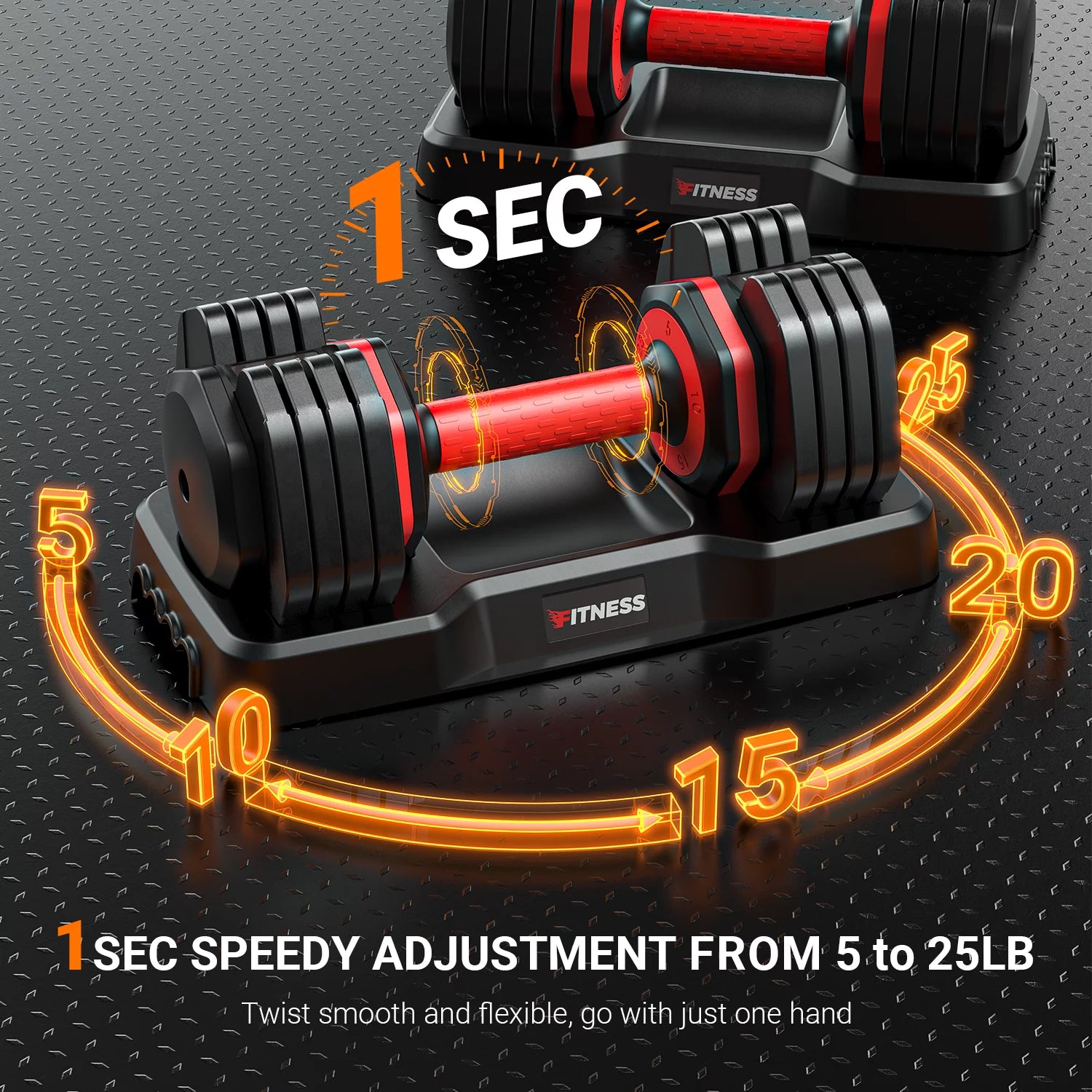 110LB(55LB*2) Adjustable Dumbbells Set 5 in 1, 55Lb Dumbells Set of 2 Adjustable Free Weights Plates and Rack for Women and Men - Adjust Weight for Home Gym Full Body Workout Fitness